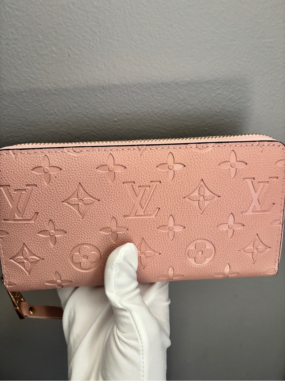 Louis Vuitton Blush Monogram Embossed Zip Wallet